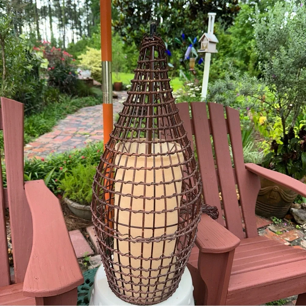 Unique Rustic vintage  wicker/rattan Lantern